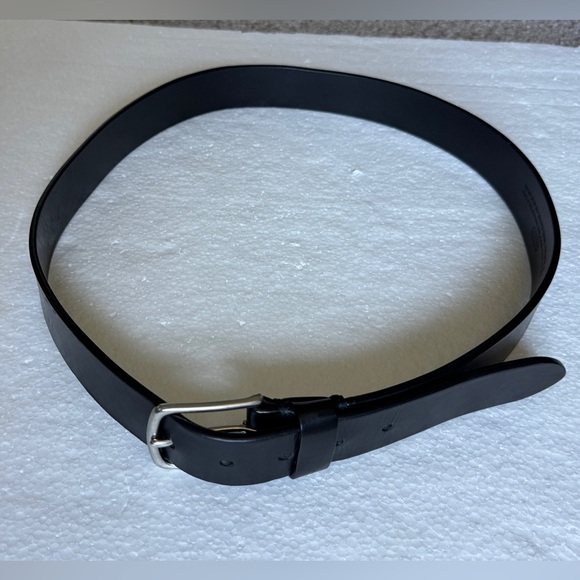Coach Black Leather Belt with Silver Buckle